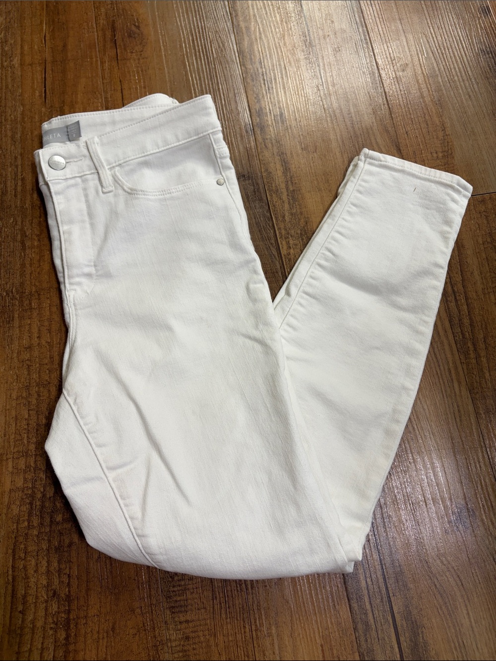Athleta off white cream slim fit jeans size 8